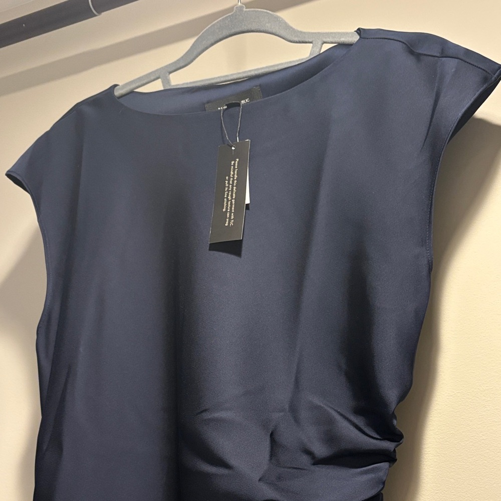 Banana Republic Navy Satin Dress